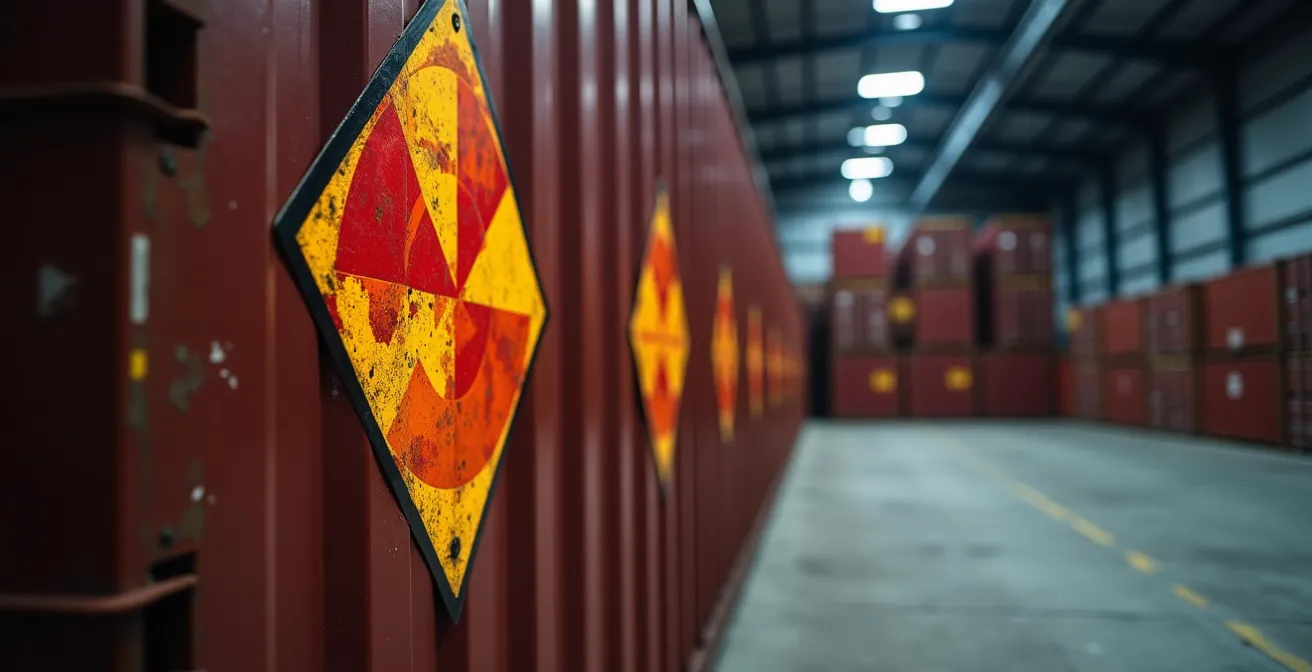 Colis avec plusieurs étiquettes de danger disposées selon la réglementation